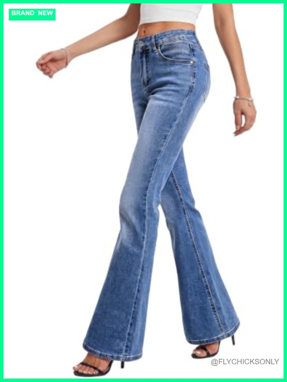 Low Rise Stretch Flare Jeans Bell Bottom Denim Pants